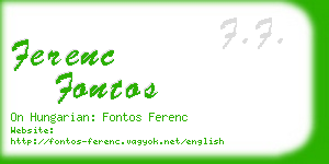 ferenc fontos business card